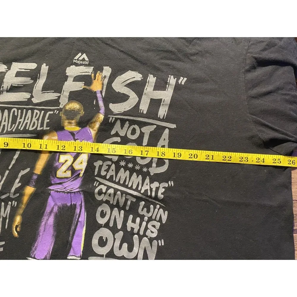 Kobe Bryant Silence Majestic 2XL Black‎ Graphic Short Sleeve T-shirt Mens